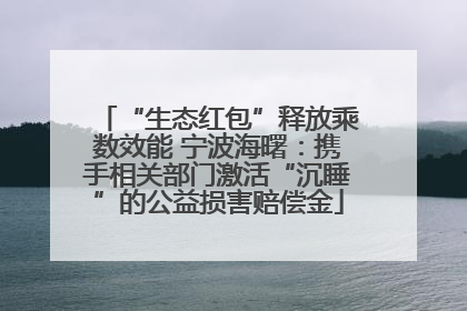 “生态红包”释放乘数效能 宁波海曙：携手相关部门激活“沉睡”的公益损害赔偿金