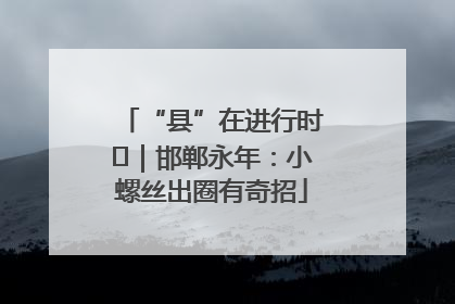 “县”在进行时⑬｜邯郸永年：小螺丝出圈有奇招