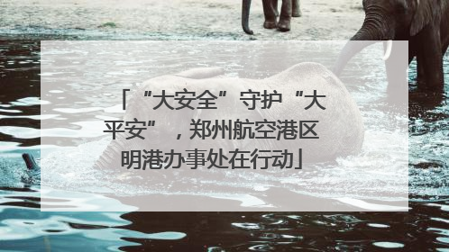 “大安全”守护“大平安”，郑州航空港区明港办事处在行动