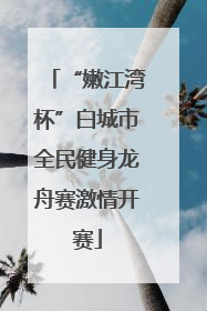 “嫩江湾杯”白城市全民健身龙舟赛激情开赛