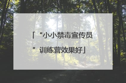“小小禁毒宣传员”训练营效果好