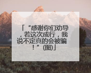 “感谢你们劝导，若这次成行，我说不定真的会被骗！”(图)