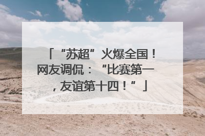 “苏超”火爆全国！网友调侃：“比赛第一，友谊第十四！”