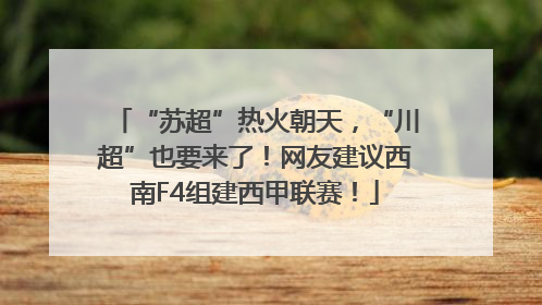 “苏超”热火朝天，“川超”也要来了！网友建议西南F4组建西甲联赛！