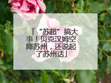 “苏超”搞大事！贝克汉姆空降苏州，还说起了苏州话