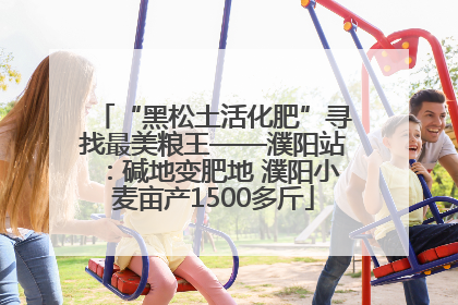 “黑松土活化肥”寻找最美粮王——濮阳站：碱地变肥地 濮阳小麦亩产1500多斤