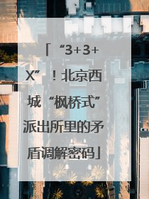 “3+3+X”！北京西城“枫桥式”派出所里的矛盾调解密码