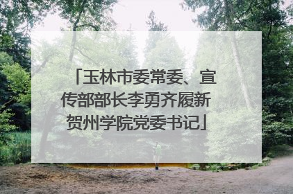 玉林市委常委、宣传部部长李勇齐履新贺州学院党委书记