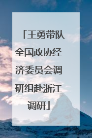 王勇带队全国政协经济委员会调研组赴浙江调研