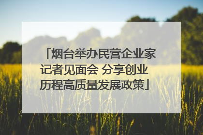 烟台举办民营企业家记者见面会 分享创业历程高质量发展政策
