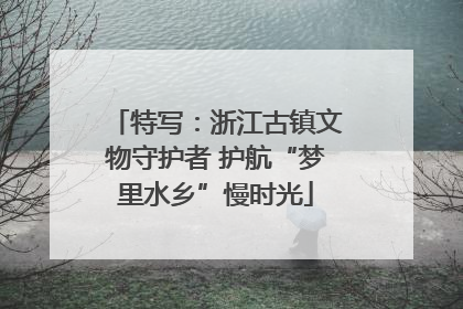 特写：浙江古镇文物守护者 护航“梦里水乡”慢时光