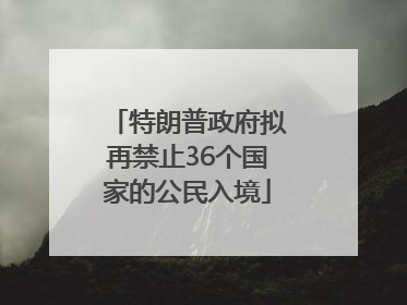 特朗普政府拟再禁止36个国家的公民入境