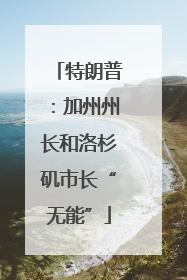 特朗普：加州州长和洛杉矶市长“无能”