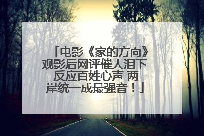 电影《家的方向》观影后网评催人泪下 反应百姓心声 两岸统一成最强音！