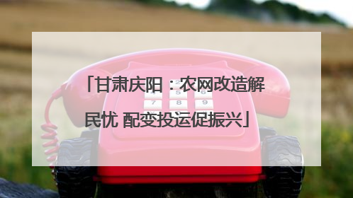 甘肃庆阳：农网改造解民忧 配变投运促振兴