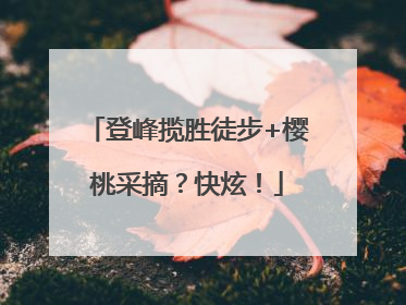 登峰揽胜徒步+樱桃采摘？快炫！