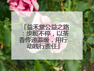 益禾堂公益之路：步履不停，以茶香传递温暖，用行动践行责任