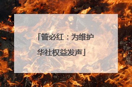 管必红：为维护华社权益发声