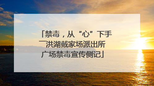 禁毒，从“心”下手――洪湖戴家场派出所广场禁毒宣传侧记