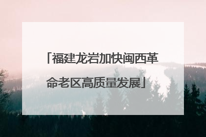福建龙岩加快闽西革命老区高质量发展