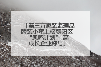 第三方家装监理品牌装小蜜上榜朝阳区 “凤鸣计划” 高成长企业称号