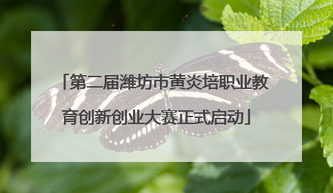 第二届潍坊市黄炎培职业教育创新创业大赛正式启动