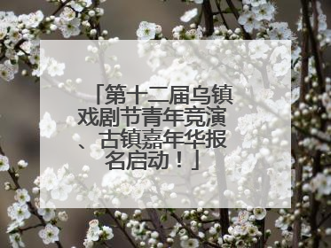 第十二届乌镇戏剧节青年竞演、古镇嘉年华报名启动！