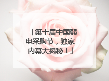 第十届中国弱电采购节，独家内幕大揭秘！