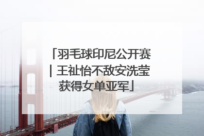 羽毛球印尼公开赛｜王祉怡不敌安洗莹 获得女单亚军