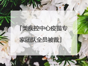 美疾控中心疫苗专家团队全员被裁