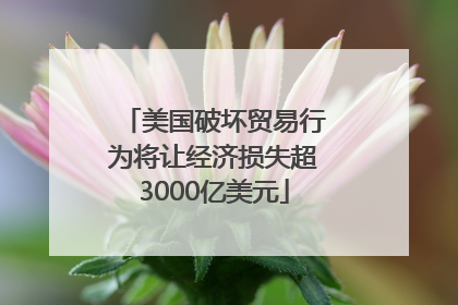 美国破坏贸易行为将让经济损失超3000亿美元