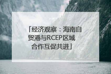 经济观察：海南自贸港与RCEP区域合作互促共进