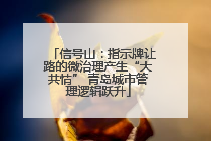 信号山：指示牌让路的微治理产生“大共情” 青岛城市管理逻辑跃升