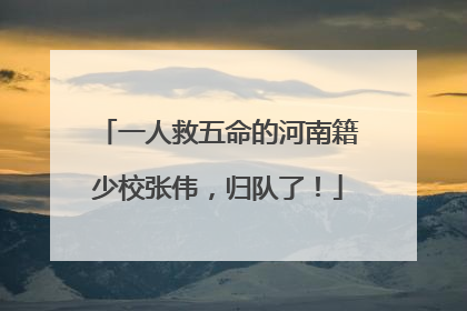 一人救五命的河南籍少校张伟，归队了！