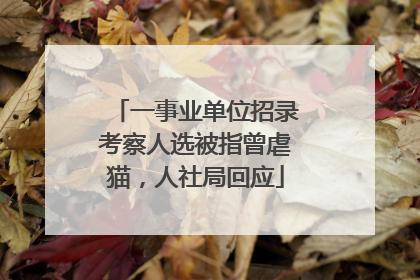 一事业单位招录考察人选被指曾虐猫，人社局回应