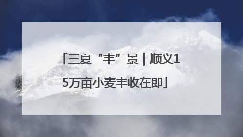 三夏“丰”景｜顺义15万亩小麦丰收在即