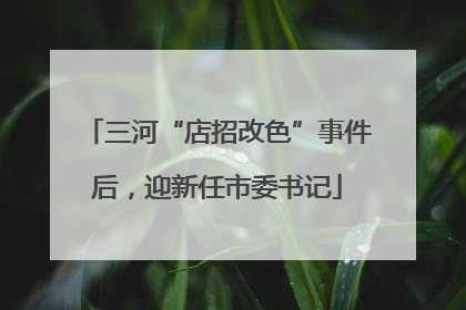 三河“店招改色”事件后，迎新任市委书记