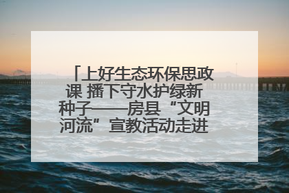 上好生态环保思政课 播下守水护绿新种子——房县“文明河流”宣教活动走进八一希望小学