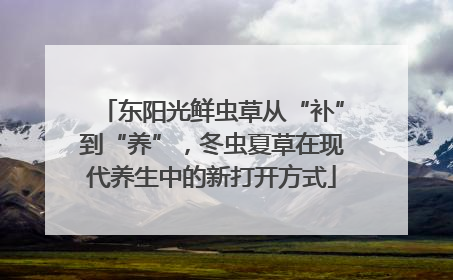 东阳光鲜虫草从“补”到“养”，冬虫夏草在现代养生中的新打开方式