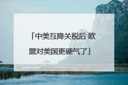 中美互降关税后 欧盟对美国更硬气了