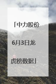 中力股份6月3日龙虎榜数据