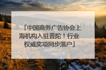 中国商务广告协会上海机构入驻普陀！行业权威奖项同步落户