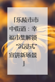 乐陵市市中街道：幸福市集解锁“沉浸式”宣讲新场景