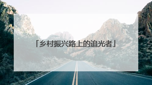 乡村振兴路上的追光者