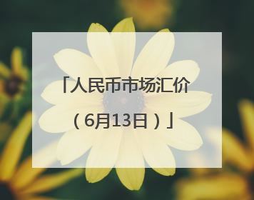 人民币市场汇价（6月13日）