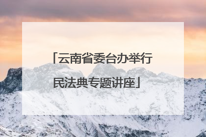 云南省委台办举行民法典专题讲座