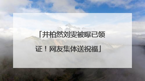 井柏然刘雯被曝已领证！网友集体送祝福