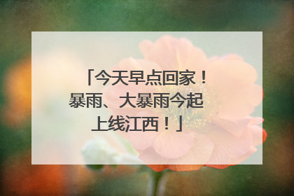 今天早点回家！暴雨、大暴雨今起上线江西！