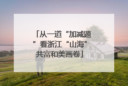 从一道“加减题”看浙江“山海”共富和美画卷