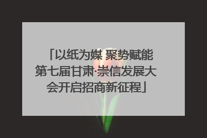 以纸为媒 聚势赋能 第七届甘肃·崇信发展大会开启招商新征程